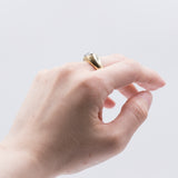 Vintage 14K yellow gold diamond ring, 1960s