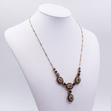 Collana vintage in oro giallo 8k con granati, anni '70