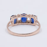 BAGUE DE STYLE ANTIQUE EN OR 9K AVEC SAPHIRS ET DIAMANTS