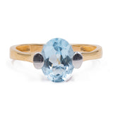 Vintage 18k gold ring with blue spinel, 1970s