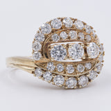 Anello vintage in oro giallo 14K con diamanti (1.57ctw ca.), anni '70