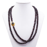 Collana con granati vintage con susta in oro giallo 18k, anni '50