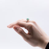 Nouvelle bague en or 18 carats avec émeraude (1,75 ct) et diamants (0,17 ct)