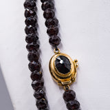 Collana con granati vintage con susta in oro giallo 18k, anni '50