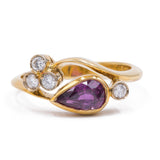 ANELLO VINTAGE IN ORO GIALLO 18K CON RUBINO (0.90CT CA.) E DIAMANTI (0.20CTW CA.), ANNI ‘70/‘80