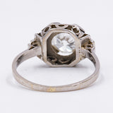 Anello solitario Art Decò in oro bianco 18k con diamante da 1.25ct, anni '30