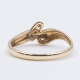 Anello vintage in oro giallo 14k con diamanti (0.14ct), anni 70