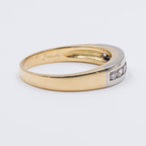 Anello riviera in oro bicolore 18k con 0.50ct di diamanti, anni 70