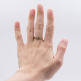 Anello vintage in oro giallo 14k con diamanti (0.14ct), anni 70