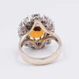 Anello in oro 18K con quarzo citrino (4.20ct ca.) e diamanti (1.80ct ca.) , anni '60