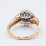 Bague vintage en or 14 carats et diamants, 1970