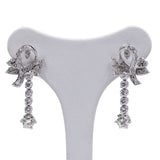 Orecchini vintage in oro bianco 18k con diamanti (oltre 1.20ct) , anni 60/70