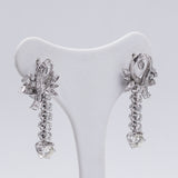 Orecchini vintage in oro bianco 18k con diamanti (oltre 1.20ct) , anni 60/70