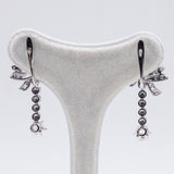 Orecchini vintage in oro bianco 18k con diamanti (oltre 1.20ct) , anni 60/70