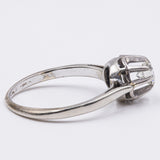 Anello solitario in oro bianco 18k con diamante di circa 0.20ct , anni '60
