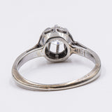 Anello solitario in oro bianco 18k con diamante di circa 0.20ct , anni '60