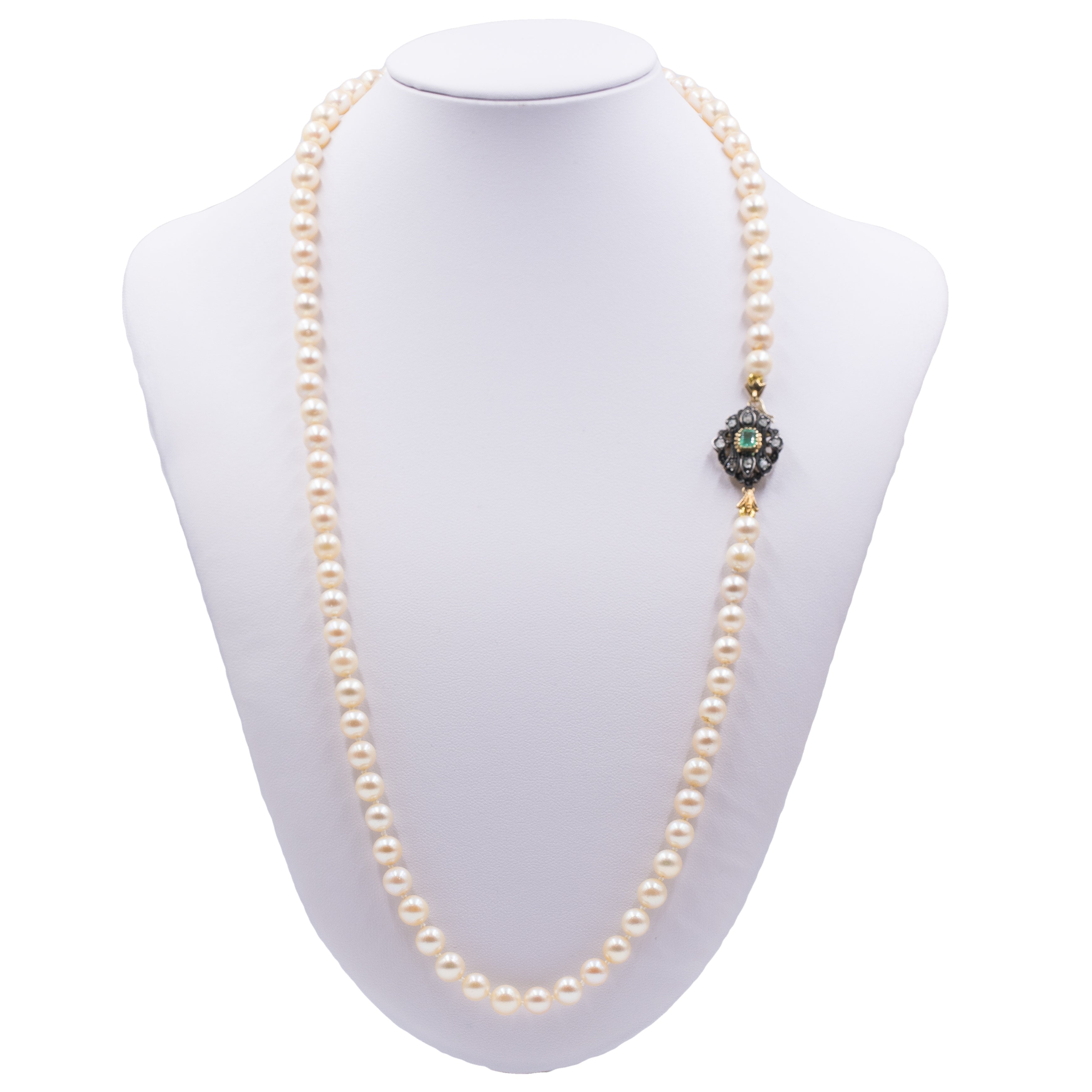 collana girocollo di perle coltivate montata in argento 925 | Collane | Vendita corallo napoli | Perle, collane, pendenti