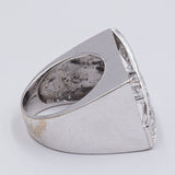 Anello vintage in oro bianco 18k con diamanti ( 1.45ctw), anni '90