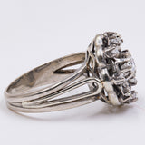 Anello vintage in oro bianco 18k con diamanti (0.35ctw), anni '60