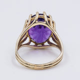 Anello vintage in oro giallo 14kt con ametista di 8ct , anni '50/'60