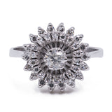 Vintage ring in 18k gold with diamonds (0.48ct), 1960s
