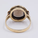 ANELLO VINTAGE DA COCKTAIL IN ORO 14K CON QUARZO FUMÈ, ANNI ‘60