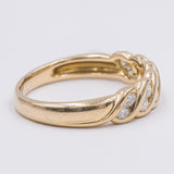 Anello vintage a riviera in oro giallo 18k con diamanti (0.30ctw), anni '70
