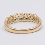 Anello vintage a riviera in oro giallo 18k con diamanti (0.30ctw), anni '70