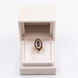 Anello vintage in oro giallo 18k con granati, anni '50