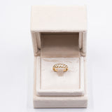 Anello vintage a riviera in oro giallo 18k con diamanti (0.30ctw), anni '70