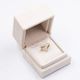 Anello vintage a riviera in oro giallo 18k con diamanti (0.30ctw), anni '70