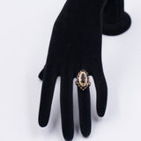 Anello vintage in oro giallo 18k con granati, anni '50
