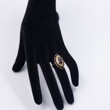 Anello vintage in oro giallo 18k con granati, anni '50