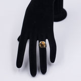 Anello vintage in oro giallo 8k con occhio di tigre, anni '70