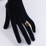 Anello vintage in oro giallo 8k con occhio di tigre, anni '70