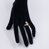 Anello vintage in oro giallo 18k con perle, anni '70