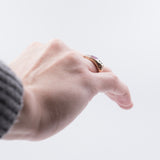 Anello antico da uomo in oro 18k con rubino e diamanti, primi del '900