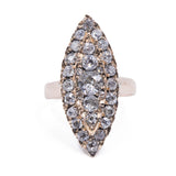 Bague ancienne en or 8 carats et diamants (2,4 ct au total), années 10