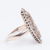 Bague ancienne en or 8 carats et diamants (2,4 ct au total), années 10