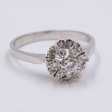 Anello vintage in oro bianco 18k con diamanti ( 0.21ctw), anni '60