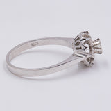 Anello vintage in oro bianco 18k con diamanti ( 0.21ctw), anni '60