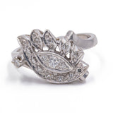 Anello vintage in oro bianco 14K con diamanti (0.25ctw), anni '60
