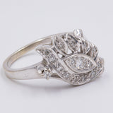 Anello vintage in oro bianco 14K con diamanti (0.25ctw), anni '60
