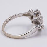 Anello vintage in oro bianco 14K con diamanti (0.25ctw), anni '60