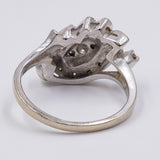 Anello vintage in oro bianco 14K con diamanti (0.25ctw), anni '60