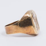 Anello vintage in oro giallo 14k con diamante di circa 0.15ct, anni 50