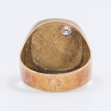 Anello vintage in oro giallo 14k con diamante di circa 0.15ct, anni 50
