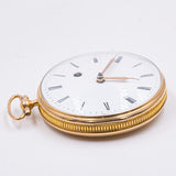 Orologio da tasca in oro 14k a chiavetta, prima metà dell'800