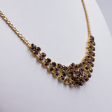 Collana vintage in oro 8k con granati, anni 70