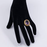 Anello da cocktail vintage in oro 18k con ametista (10ct ca.), anni '60